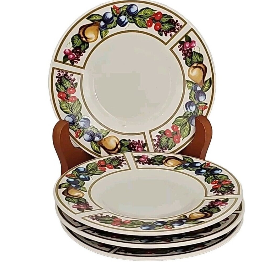 Tabletops Unlimited Tivoli Gardens Bread Dessert Plates 6" set-4 fruit